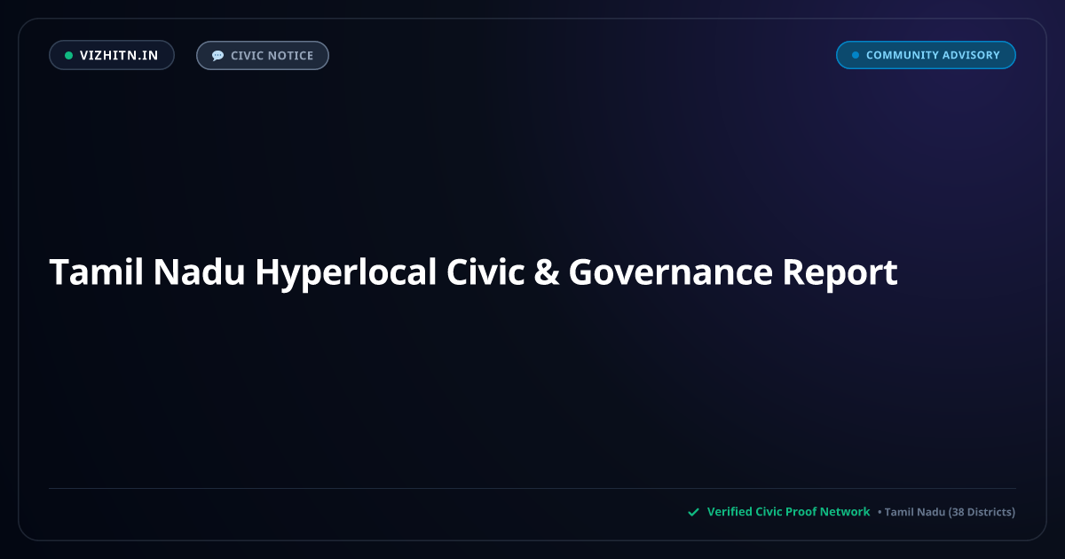 Chennai Civic Issue Reports & Alerts | VizhiTN